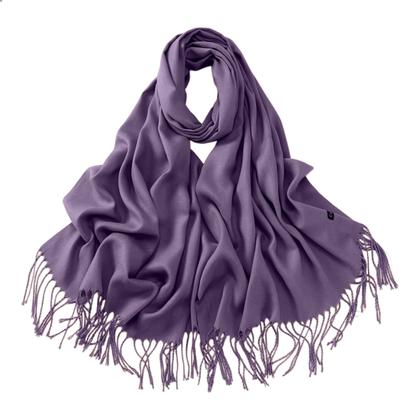 Imagem de Cachecol Feminino Pashmina Xale Tipo Manta Toque Macio Com Franjas 180x70cm
