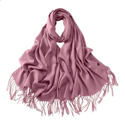 Imagem de Cachecol Feminino Pashmina Xale Tipo Manta Toque Macio Com Franjas 180x70cm