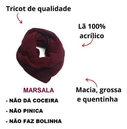 Imagem de Cachecol Gola Feminino Masculino Inverno Dupla Volta Macio Quentinho