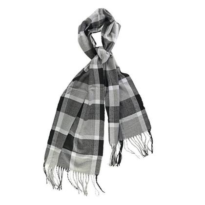 Imagem de Cachecol Inverno Unissex Xadrez 160x30cm Pescoço Quentinho