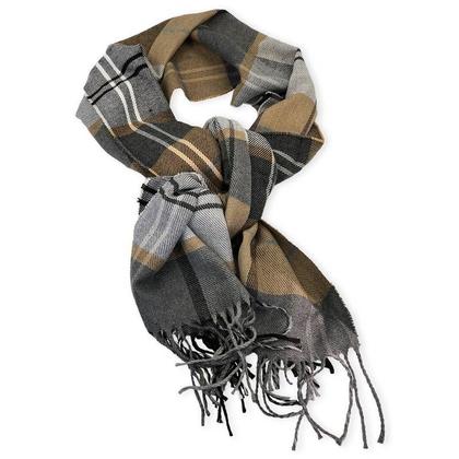 Imagem de Cachecol Inverno Unissex Xadrez 160x30cm Pescoço Quentinho