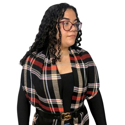 Imagem de Cachecol Lenço Feminino Inverno Redstar Winter Em Xadrez