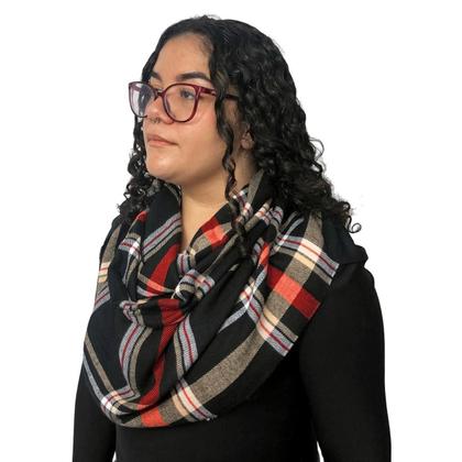 Imagem de Cachecol Lenço Feminino Inverno Redstar Winter Em Xadrez