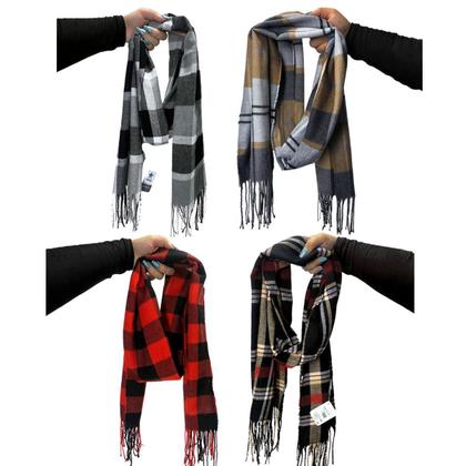 Imagem de Cachecol Lenço Feminino Inverno Redstar Winter Em Xadrez