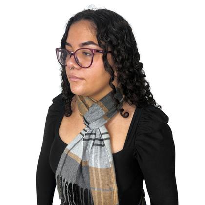 Imagem de Cachecol Lenço Feminino Para Inverno Redstar Winter Em Xadrez Poliéster