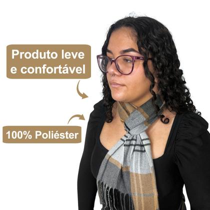 Imagem de Cachecol Lenço Feminino Para Inverno Redstar Winter Em Xadrez Poliéster