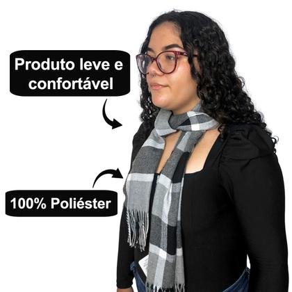 Imagem de Cachecol Lenço Feminino Para Inverno Redstar Winter Em Xadrez Poliéster