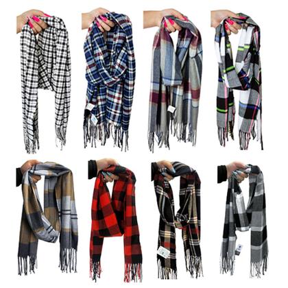 Imagem de Cachecol Lenço Feminino Para Inverno Redstar Winter Em Xadrez Poliéster