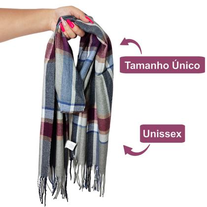 Imagem de Cachecol Lenço Feminino Para Inverno Redstar Winter Em Xadrez Poliéster