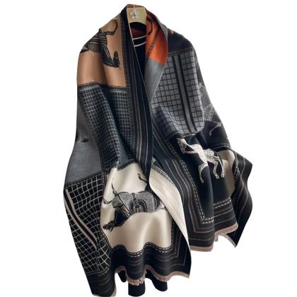 Imagem de Cachecol Pashmina De Cashmere Grosso E Quente Para Mulheres, Estilo Outono Inverno, Estampa 2024