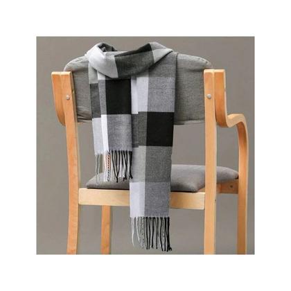 Imagem de Cachecol Xadrez Feminino Lençol Echarpe Frio Inverno Pescoço Cobrir Roupa Frio Touca Casaco