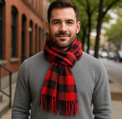 Imagem de Cachecol Xadrez Feminino Lençol Echarpe Frio Inverno Pescoço Cobrir Roupa Frio Touca Casaco