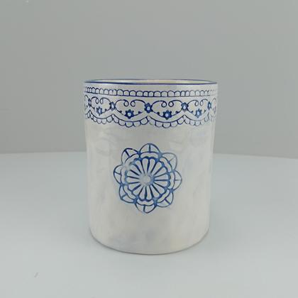 Imagem de CACHEPÔ 16x13x13cm CERÂMICA AZUL