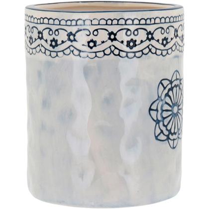 Imagem de CACHEPÔ 16x13x13cm CERÂMICA AZUL