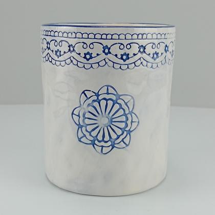 Imagem de CACHEPÔ 16x13x13cm CERÂMICA AZUL