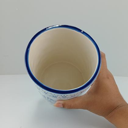 Imagem de CACHEPÔ 16x13x13cm CERÂMICA AZUL