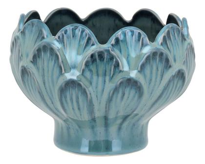 Imagem de CACHEPÔ CERÂMICA VASO DECORATIVO PLANTA 10x15x15cm AZUL