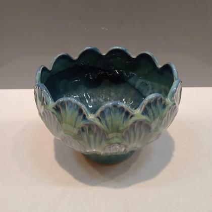 Imagem de CACHEPÔ CERÂMICA VASO DECORATIVO PLANTA 10x15x15cm AZUL