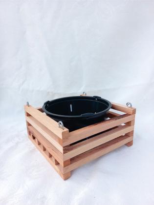 Imagem de Cachepo De Madeira Para Orquídea 15x15 cm com vaso nº 2 - Kit 10 Unidades