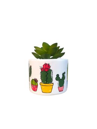 Imagem de Cachepo Kit c 4 Vasinho de Ceramica para Suculenta Redondo - Decore Casa