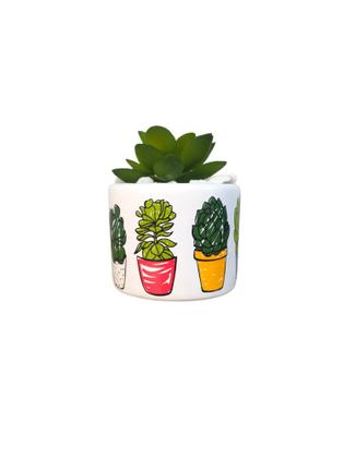 Imagem de Cachepo Kit c 4 Vasinho de Ceramica para Suculenta Redondo - Decore Casa