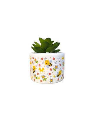 Imagem de Cachepo Kit c 4 Vasinho de Ceramica para Suculenta Redondo - Decore Casa