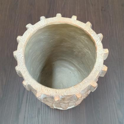 Imagem de CACHEPÔ VASO DECORATIVO ENFEITE PLANTA RESINA 36x29x29cm BEGE