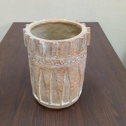 Imagem de CACHEPÔ VASO DECORATIVO ENFEITE PLANTA RESINA 36x29x29cm BEGE