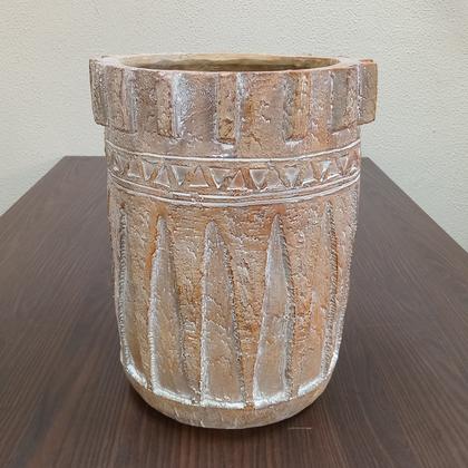Imagem de CACHEPÔ VASO DECORATIVO ENFEITE PLANTA RESINA 36x29x29cm BEGE