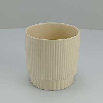 Imagem de CACHEPÔ VASO ENFEITE DECORATIVO REDONDO HOME&CO CERÂMICA 12x12x12cm BEGE