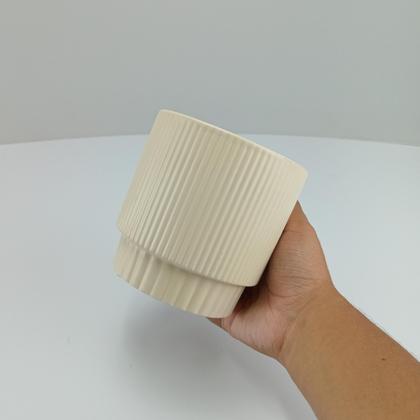 Imagem de CACHEPÔ VASO ENFEITE DECORATIVO REDONDO HOME&CO CERÂMICA 12x12x12cm BEGE