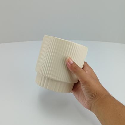 Imagem de CACHEPÔ VASO ENFEITE DECORATIVO REDONDO HOME&CO CERÂMICA 12x12x12cm BEGE