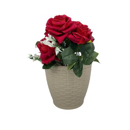 Imagem de Cachepos Rattan Redondo Mini - Kit 10 Unidades Vaso Azaleia Orquidea