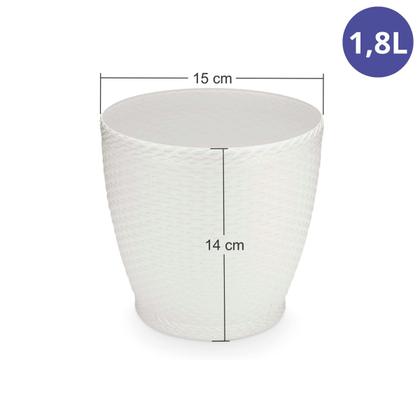 Imagem de Cachepos Rattan Redondo Mini - Kit 10 Unidades Vaso Azaleia Orquidea