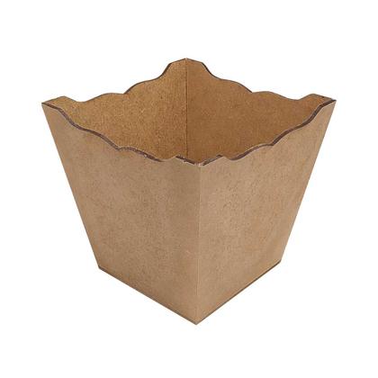 Imagem de Cachepot Borda Ondulada 14x14x13 Laser Mdf Madeira