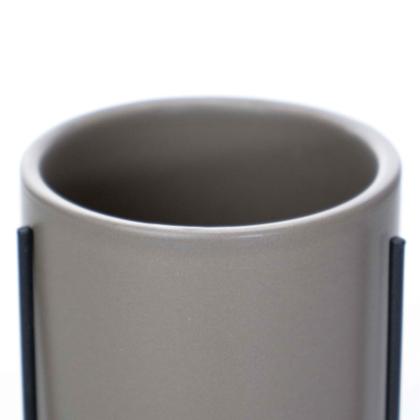 Imagem de Cachepot Cinza Com Suporte Em Metal m 13x8 cm M02 - D'Rossi