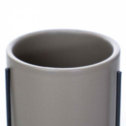 Imagem de Cachepot Cinza Com Suporte Em Metal M 13x8cm