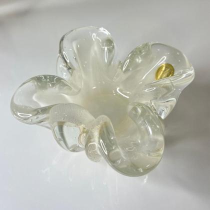 Imagem de Cachepot Cristal Murano Namur PP Quartzo Pérola Com Ouro