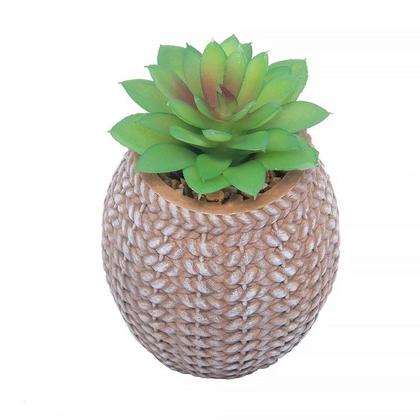 Imagem de Cachepot de Cerâmica com Suculenta Sisal 9,5x14,5cm 61606 - Wolff