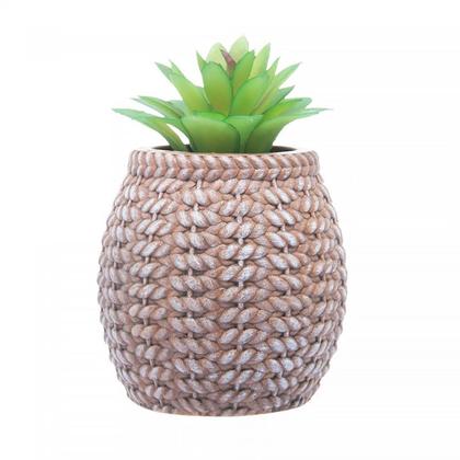 Imagem de Cachepot de Cerâmica com Suculenta Sisal 9,5x14,5cm 61606 - Wolff