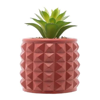 Imagem de Cachepot de Cimento com Suculenta Spike Terracota 7,5cm 61575 - Wolff