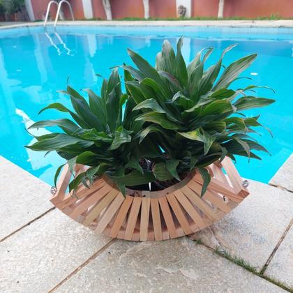 Imagem de Cachepot de Madeira Rustico Cesto Para Plantas E Orquideas