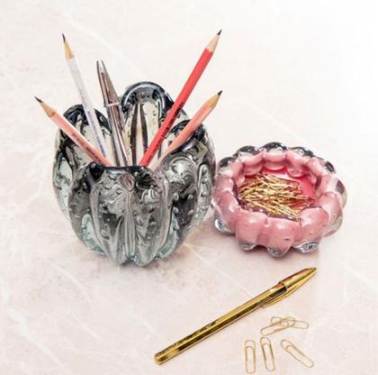 Imagem de Cachepot De Murano Téo M/ Centro De Mesa ROSA - Cristais Tavares