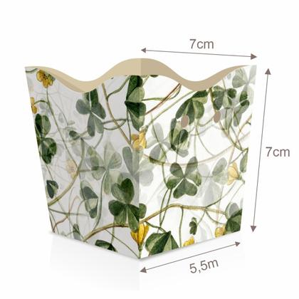 Imagem de Cachepot de Papel Pote 6 PP 7x7x5,5cm Trevo com 10 unidades