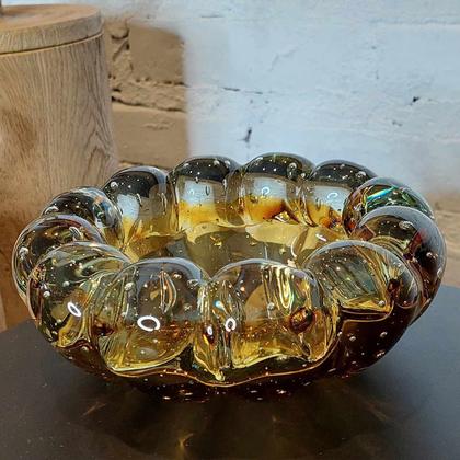 Imagem de Cachepot de Vidro Murano Téo Âmbar 14x5cm Cristais Tavares