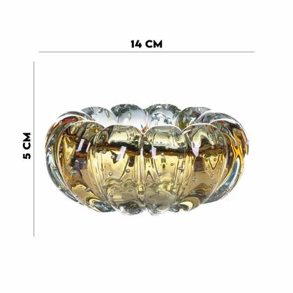 Imagem de Cachepot de Vidro Murano Téo Âmbar 14x5cm Cristais Tavares