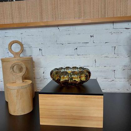 Imagem de Cachepot de Vidro Murano Téo Âmbar 14x5cm Cristais Tavares