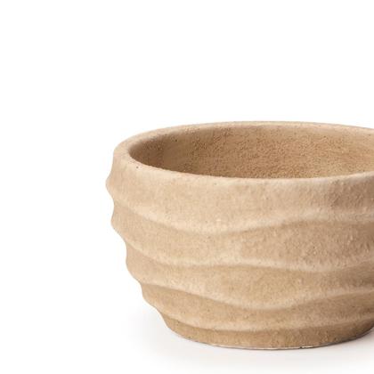 Imagem de Cachepot em Cimento Bege Waves 18x10cm