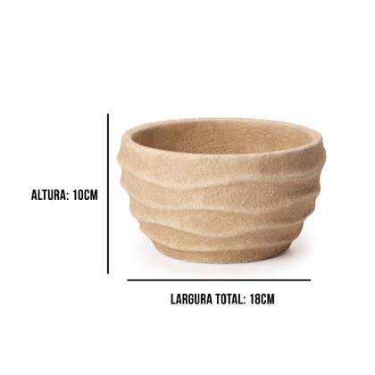 Imagem de Cachepot em Cimento Bege Waves 18x10cm