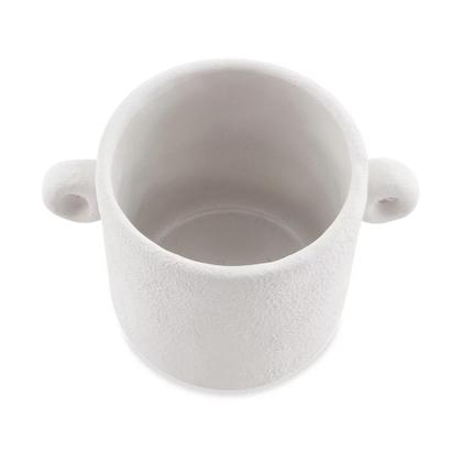 Imagem de Cachepot em Cimento com alça Off White 16X24,5X17CM Mart